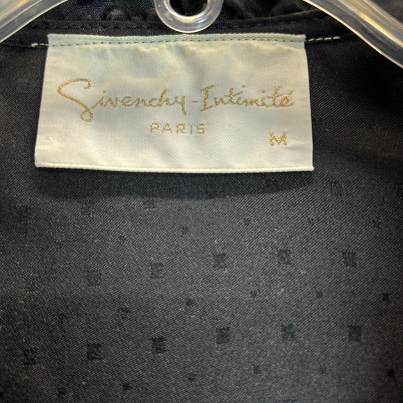 Vintage Givenchy Intimate Black Polka Dot Bed Jacket Size Medium - Picture 10 of 13